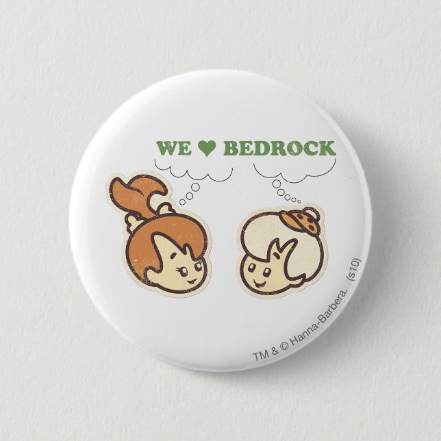 PEBBLES™ and Bam Bam Love Bedrock 6 Cm Round Badge (Front)
