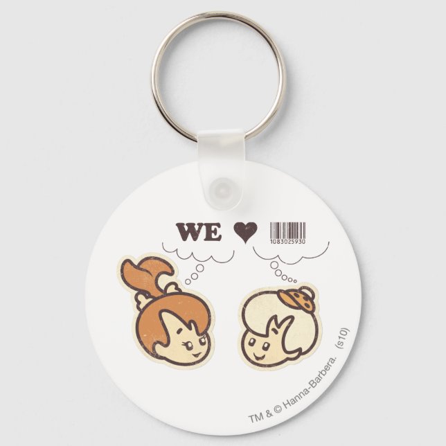 Pebbles and Bam Bam We Love Key Ring (Front)