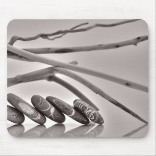 Pebbles and driftwood mouse mat