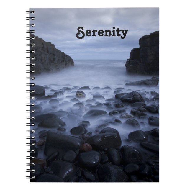 Pebbles and Rocks along the Ocean Shoreline  Notebook (Front)