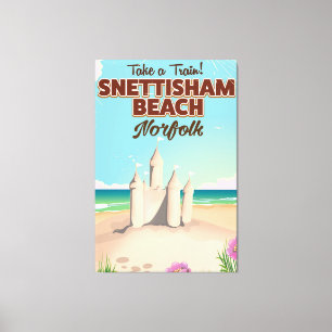 Pebbles beach Barbados vintage style travel poster Canvas Print