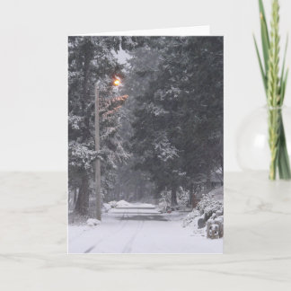 Pebbles Beach Winter Scene 1 Holiday Card