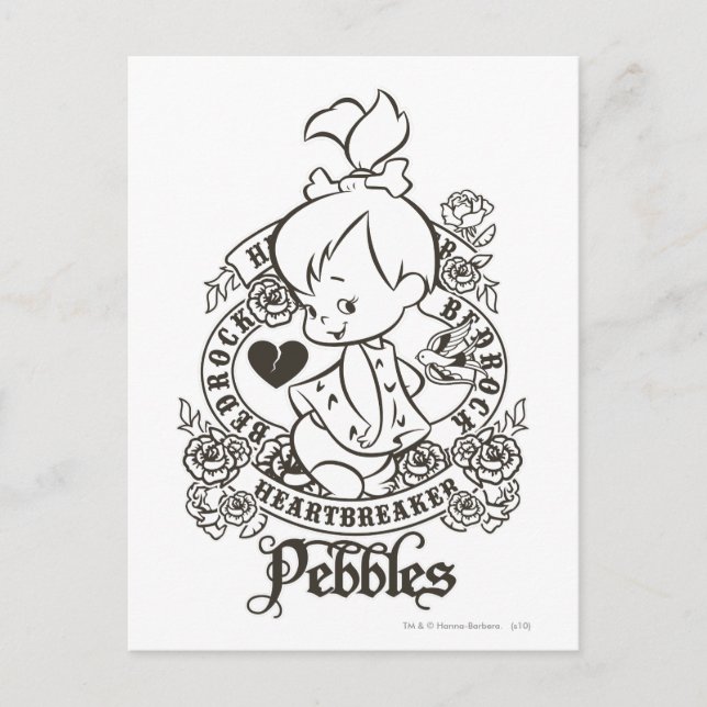 PEBBLES™ Heartbreaker B&W Postcard (Front)