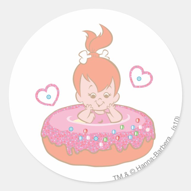PEBBLES™ in Doughnut Classic Round Sticker (Front)