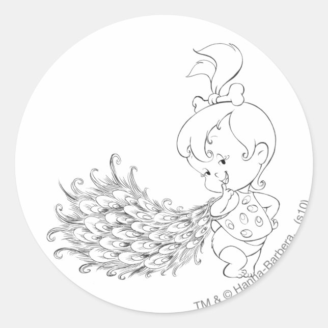 PEBBLES™ In Peacock Classic Round Sticker (Front)