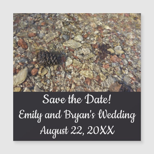 Pebbles in Taylor Creek Nature Photo Save the Date (Front)