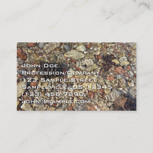 Pebbles in Taylor Creek Nature Photography Business Card (Front)