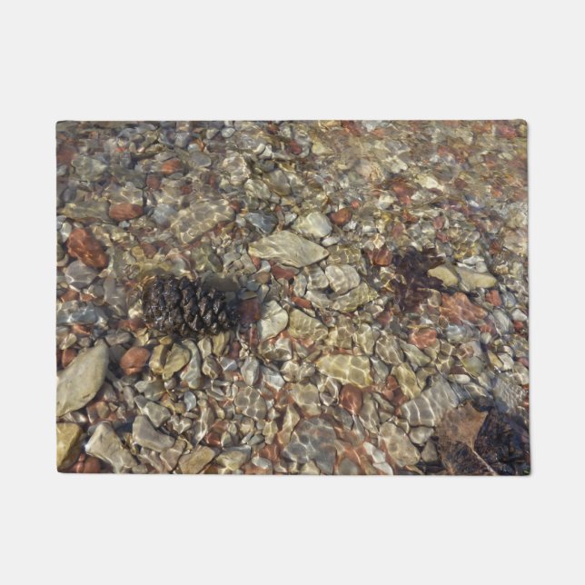 Pebbles in Taylor Creek Nature Photography Doormat (Front)