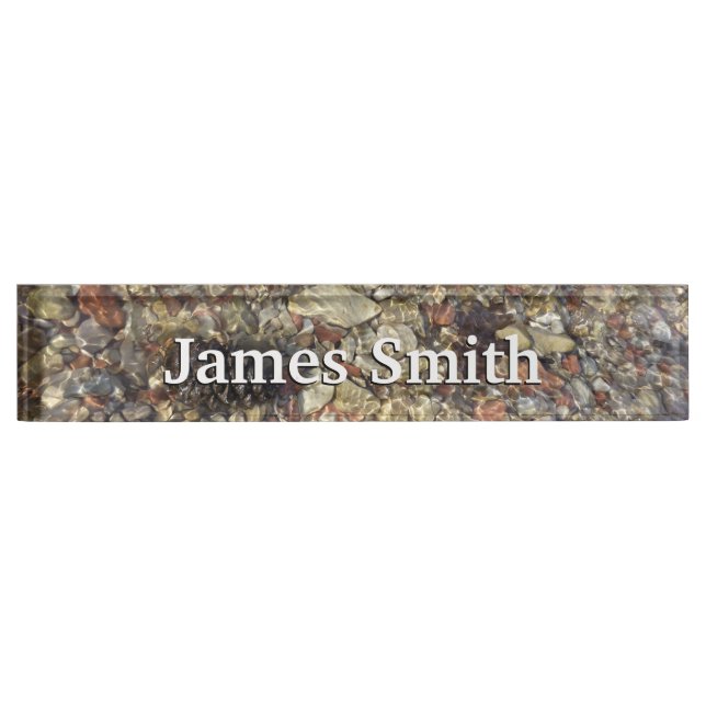Pebbles in Taylor Creek Nature Photography Nameplate (Front)
