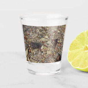Pebbles in Taylor Creek Nature Photography Shot Glass