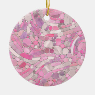 Pebbles Mosaic Art - Rose Blush Pink Ceramic Tree Decoration