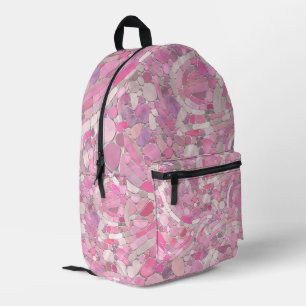Pebbles Mosaic Art - Rose Blush Pink Printed Backpack