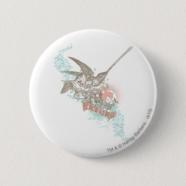PEBBLES™ Nature Girl 6 Cm Round Badge (Front)