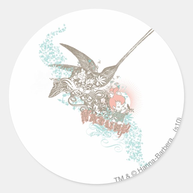PEBBLES™ Nature Girl Classic Round Sticker (Front)