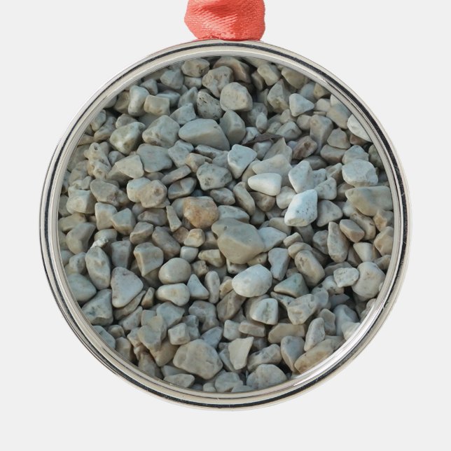 Pebbles on Beach Stone Photography Metal Tree Decoration (Front)