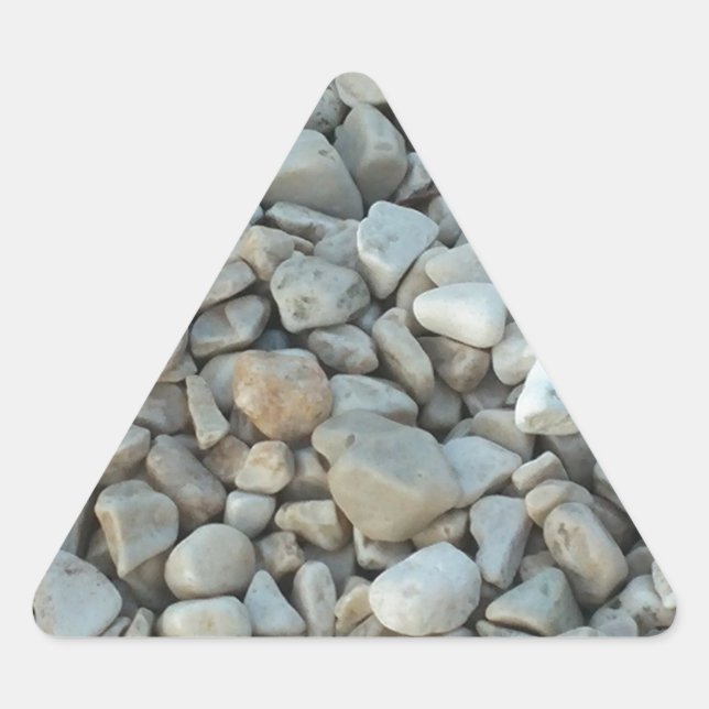 Pebbles on Beach Stone Photography Triangle Sticker (Front)