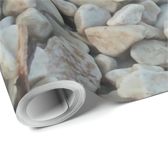 Pebbles on Beach Stone Photography Wrapping Paper (Roll Corner)