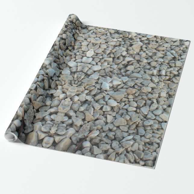 Pebbles on Beach Stone Photography Wrapping Paper (Unrolled)