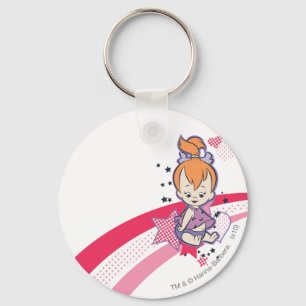 PEBBLES™ on Pink Rainbow Key Ring