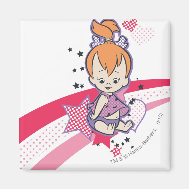 PEBBLES™ on Pink Rainbow Magnet (Front)