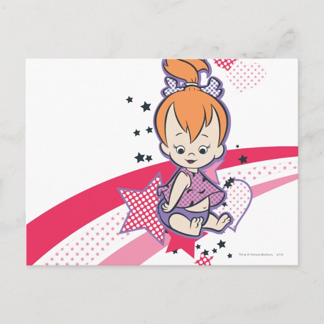 PEBBLES™ on Pink Rainbow Postcard (Front)