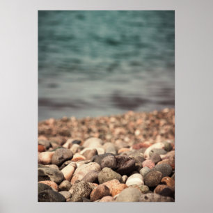 Pebbles on the beach poster