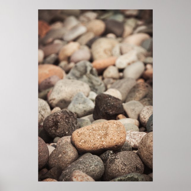 Pebbles on the beach poster (Front)