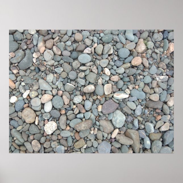Pebbles on the river bank poster (Front)