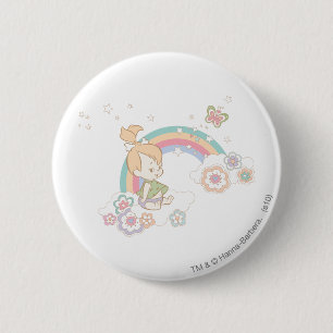 PEBBLES™ Rainbow and Flower Clouds 6 Cm Round Badge