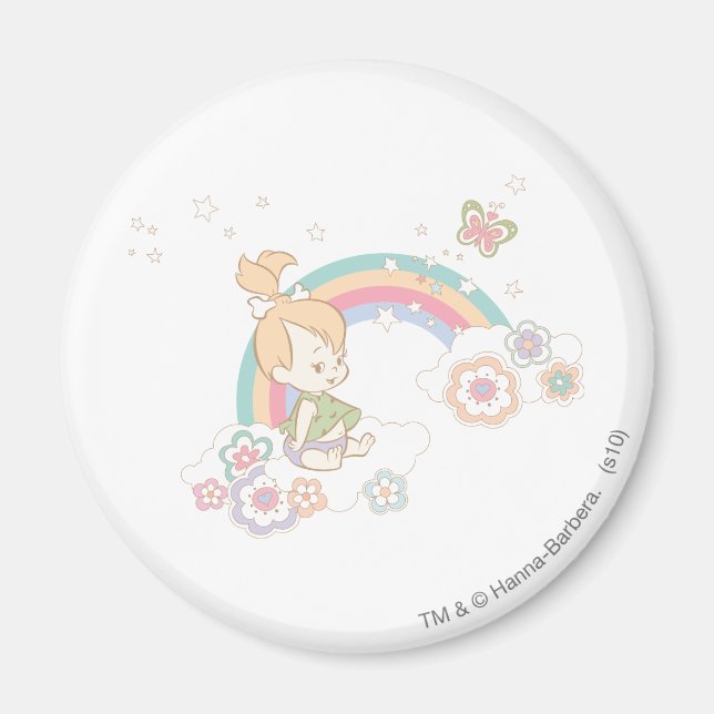 PEBBLES™ Rainbow and Flower Clouds Magnet (Front)