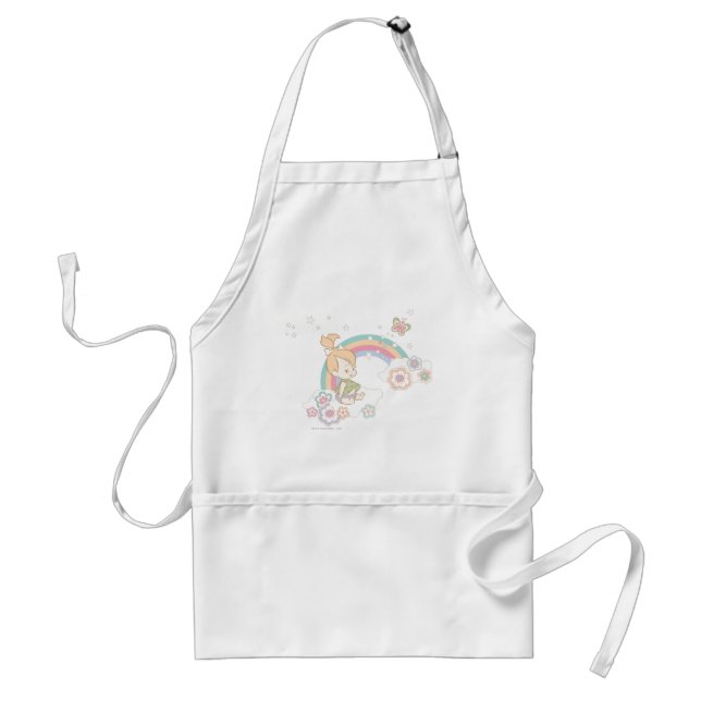 PEBBLES™ Rainbow and Flower Clouds Standard Apron (Front)