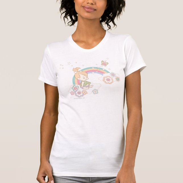 PEBBLES™ Rainbow and Flower Clouds T-Shirt (Front)