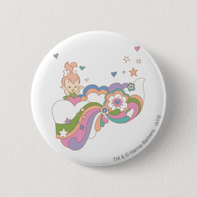 PEBBLES™ Rainbow Cloud 6 Cm Round Badge (Front)