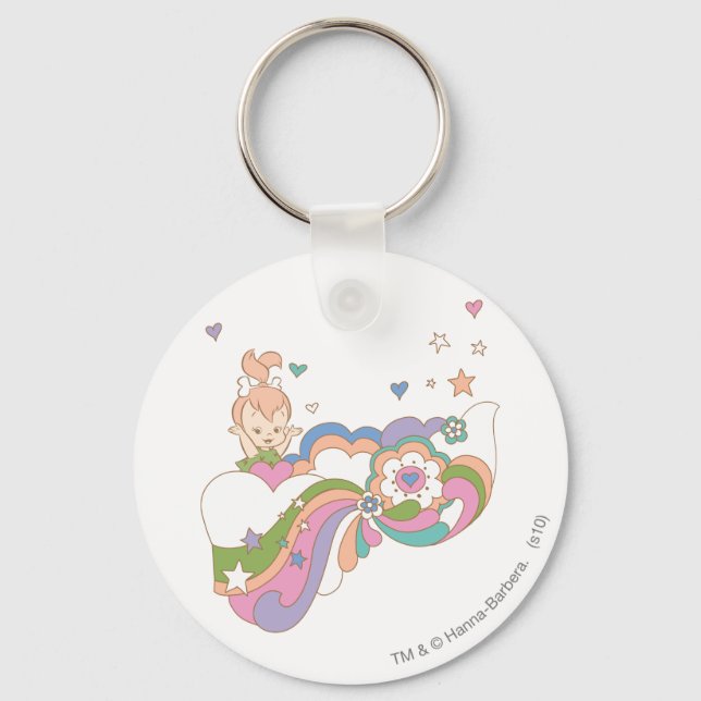 PEBBLES™ Rainbow Cloud Key Ring (Front)