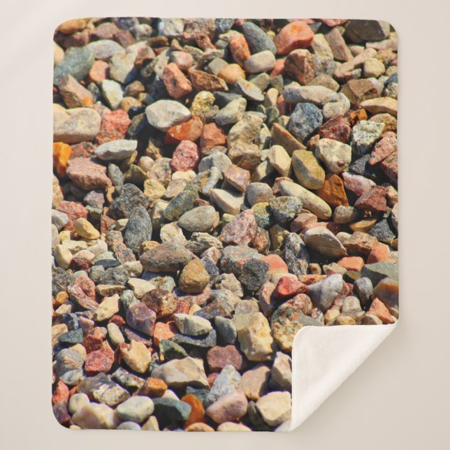 Pebbles rocks colourful texture sherpa blanket (Front)