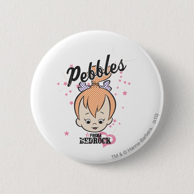 PEBBLES™ Stars and Hearts 6 Cm Round Badge (Front)