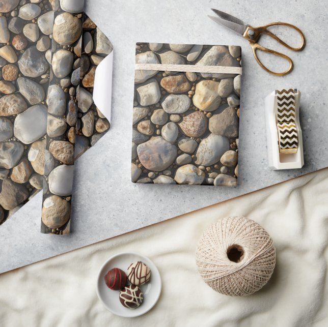 Pebbles Texture Print Wrapping Paper Roll (Crafts)