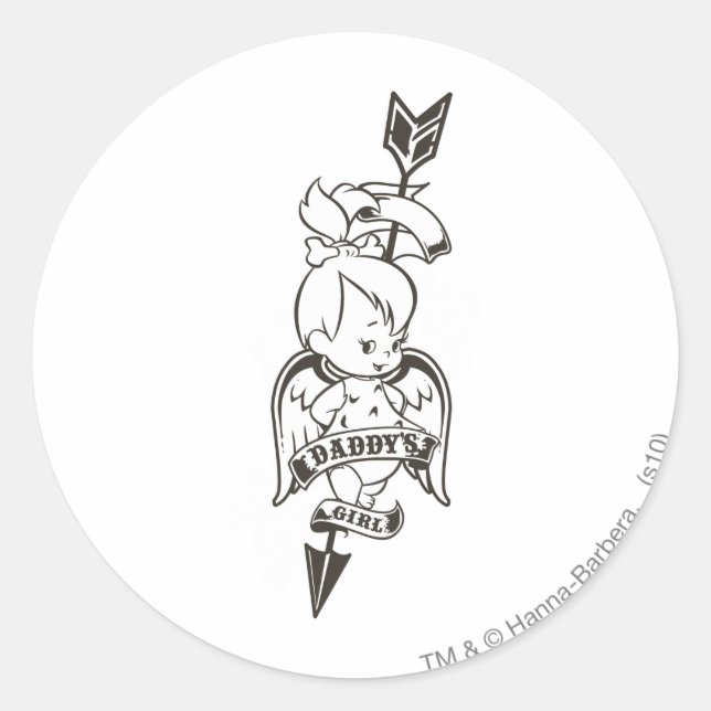PEBLES™ Daddy's Girl B&W Classic Round Sticker (Front)