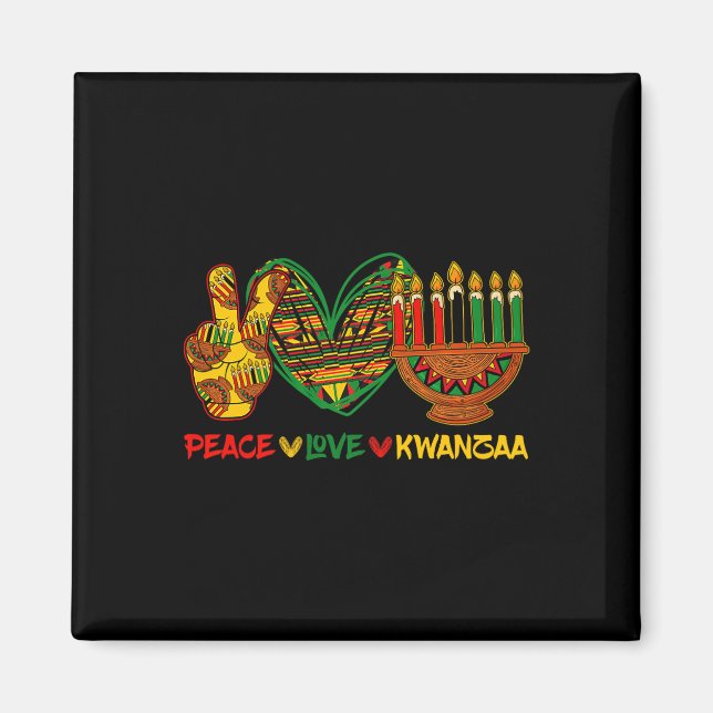 Pecae Love Kwanzaa Kinara Principles Candles Pan A Magnet (Front)