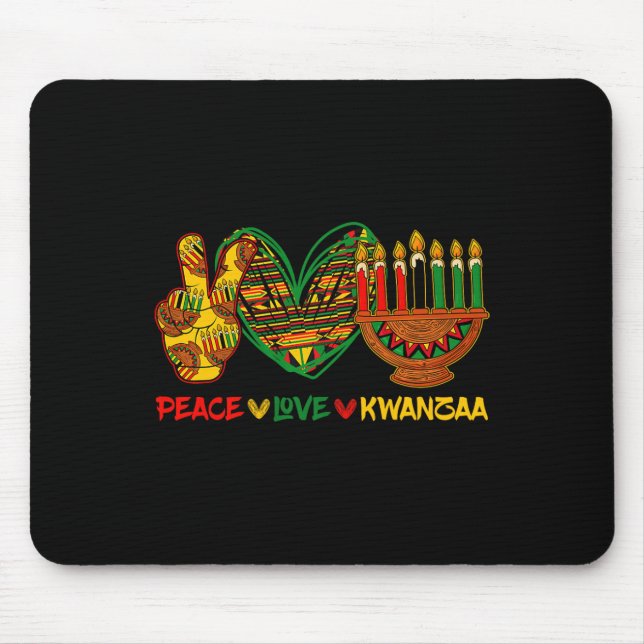 Pecae Love Kwanzaa Kinara Principles Candles Pan A Mouse Mat (Front)