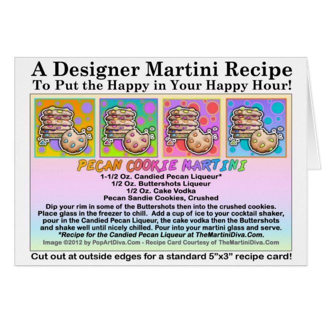 Pecan Cookie Martini Recipe Greeting Card (Front Horizontal)