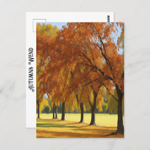 Pecan Grove Edge Pretty Autumns Wend Timeless Art Postcard
