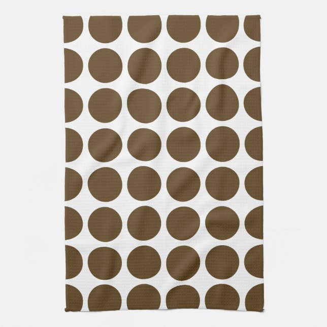 Pecan Neutral Dots Tea Towel (Vertical)