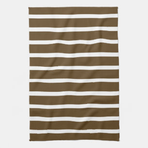Pecan Neutral Stripes Tea Towel