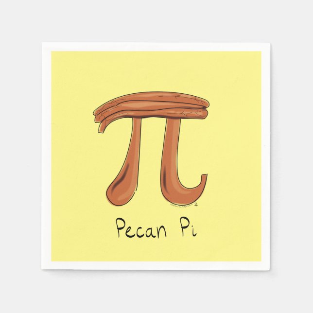 Pecan Pi Cute Math Pi Day Party Napkins (Front)