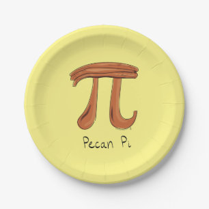 Pecan Pi Cute Math Pi Day Party Paper Plates