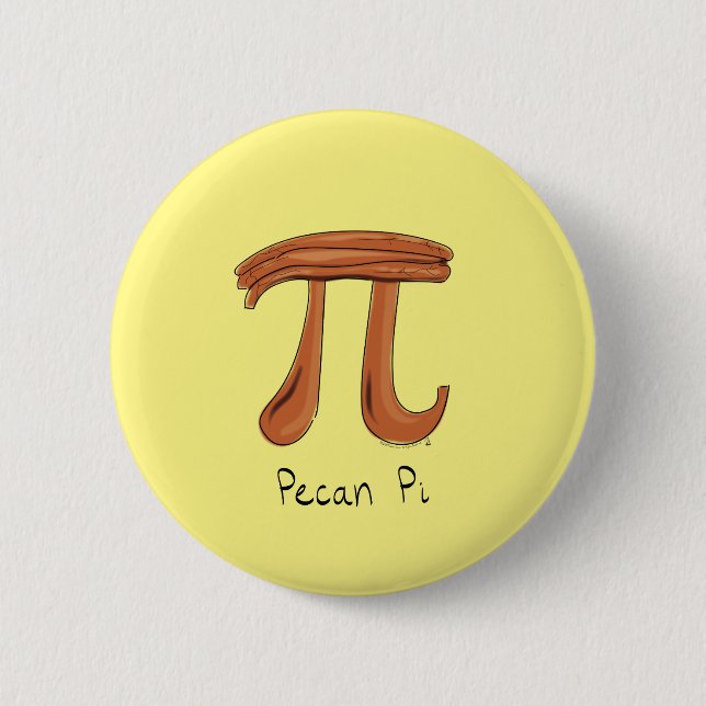 Pecan Pi Symbol Cute Math Teacher Gift 6 Cm Round Badge (Front)