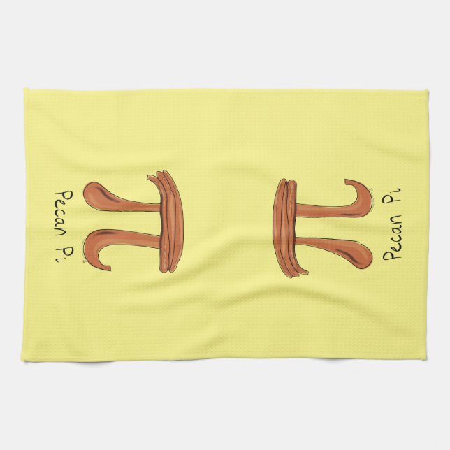 Pecan Pi Symbol Cute Math Teacher Gift Tea Towel (Horizontal)