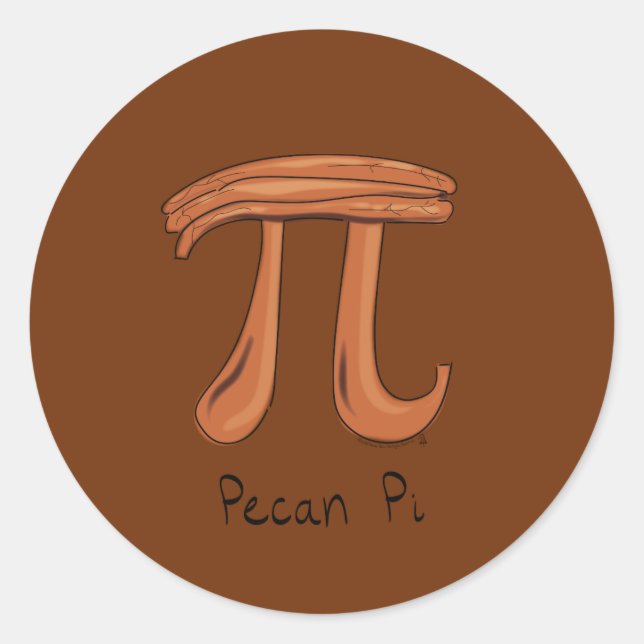 Pecan Pi Symbol Math Teacher Cute Kids Classic Round Sticker (Front)