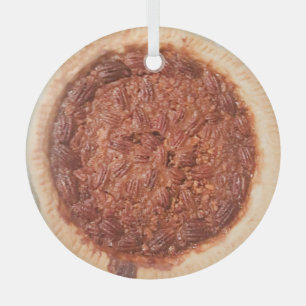 Pecan Pie Food Photo Christmas Glass Tree Decoration
